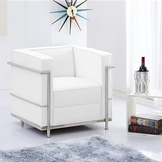 ル・コルビジェ LC2 1人掛けソファ 幅76cm リプロダクト品 ホワイト 白